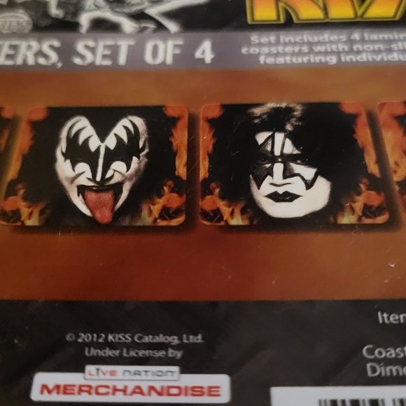 KISS Vintage Original Coasters NIP Rock & Roll Band 4 Coaster Set Unopened MIP - Picture 6 of 8